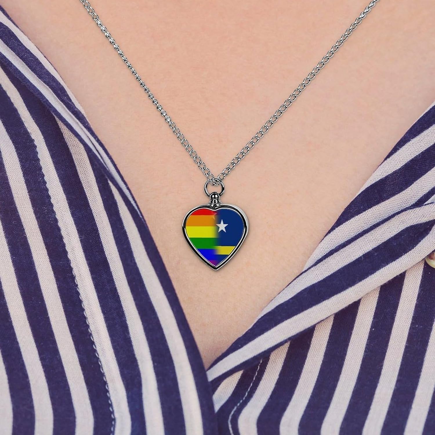 LGBT Proud Curacao Flag Pet Urn Necklace Ashes Cremation Pendant | Personalized Jewelry,Gifts for Dog Lovers