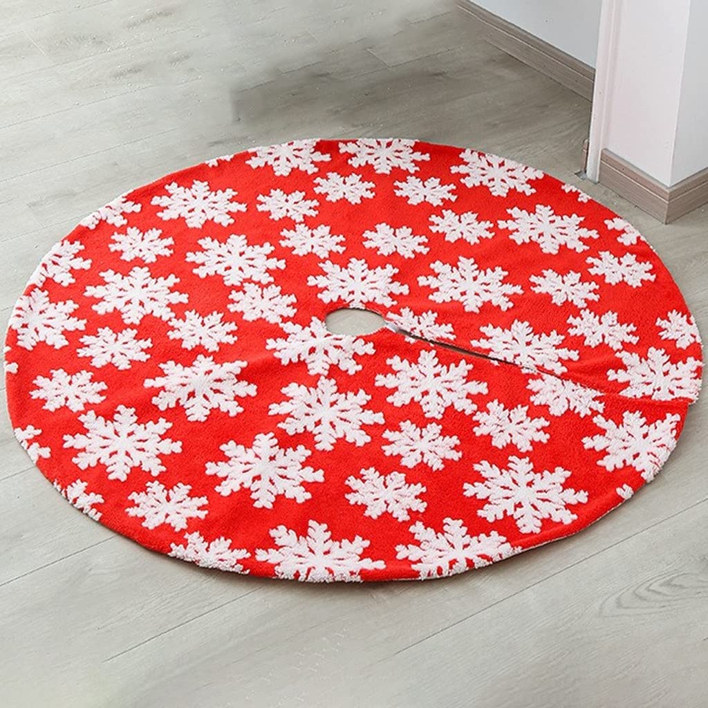 Tappeto sottostante Decorazione per albero di Nata Gonna for albero di Natale in flanella con fiocchi di neve bianchi, ideale come regalo for la casa, for feste e feste(Grey,35inch/3ft)