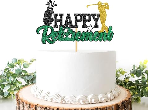 Happy Retirement Cake Topper, Officially Retired, Golf Themed Party Decorations, Retirement Celebration Party Decorations Supplies