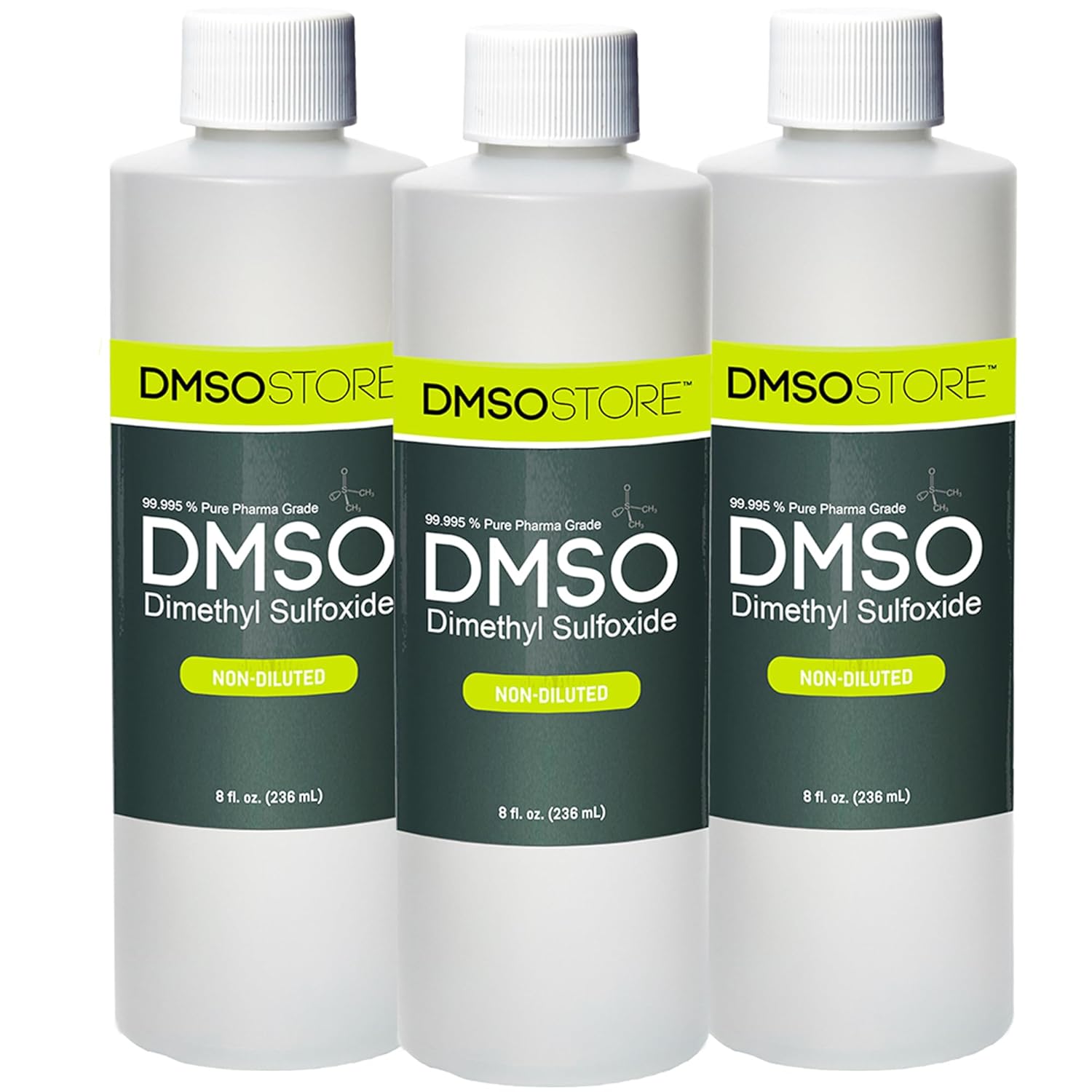 DMSO 8 oz. 3 bottle Special Non-diluted 99.995% Low odor Pharma grade Liquid