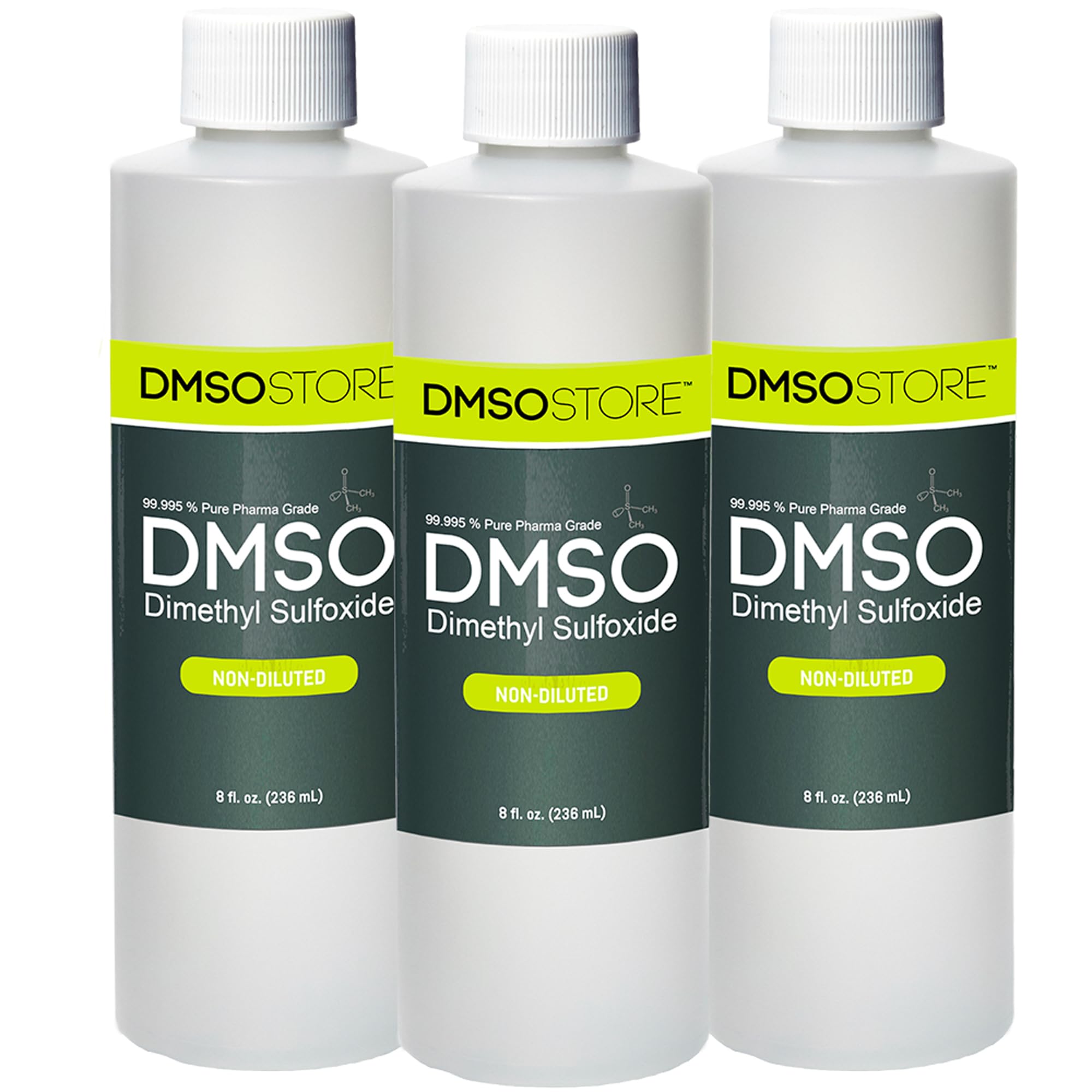 DMSO 8 oz. 3 Bottle Special Non-diluted 99.995% Low Odor Pharma Grade Liquid