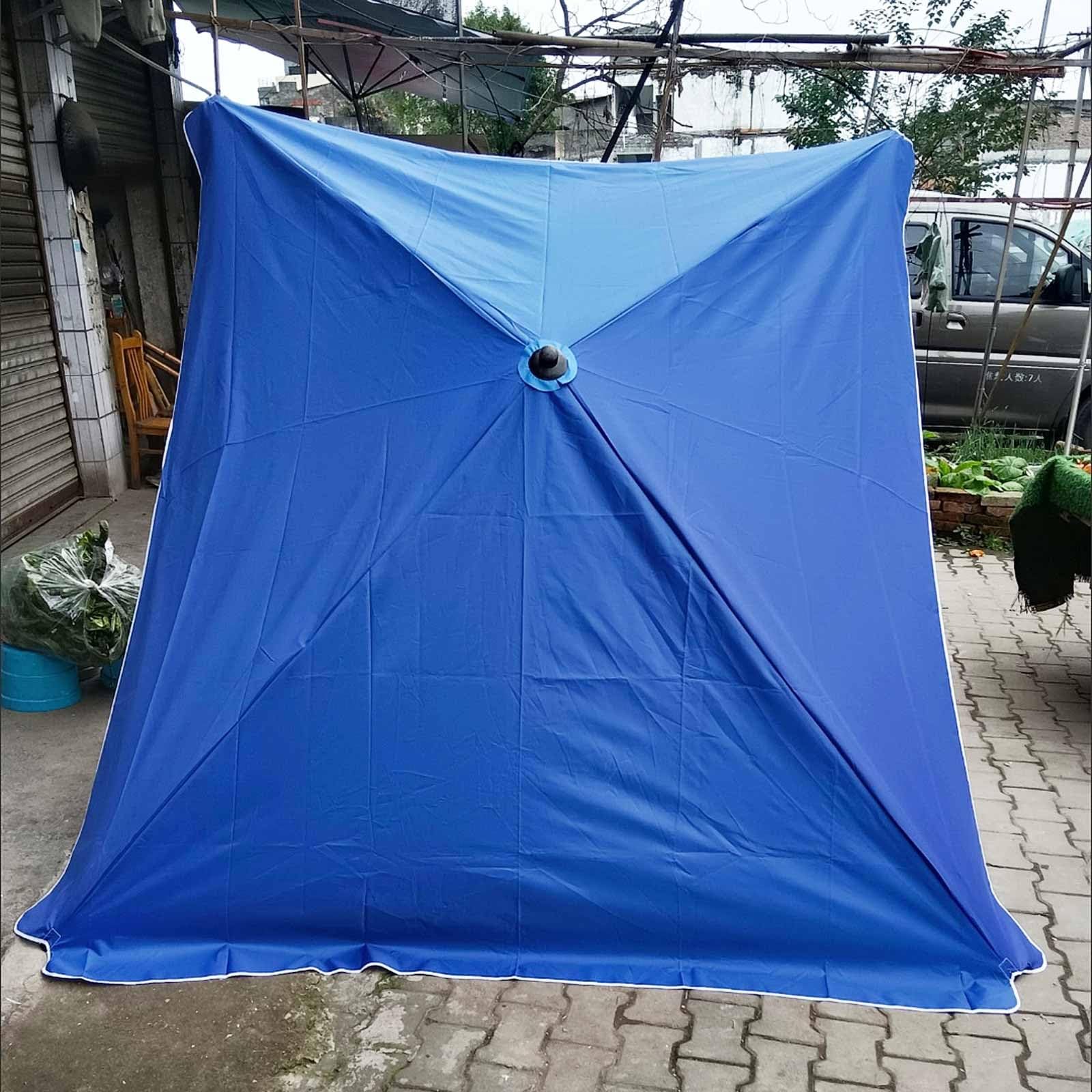 Ombrello di ricambio per ombrellone da esterno a 4 costole, per giardino, mercato, patio, impermeabile, protezione dai raggi UV, blu, 1,8 x 2,2 m