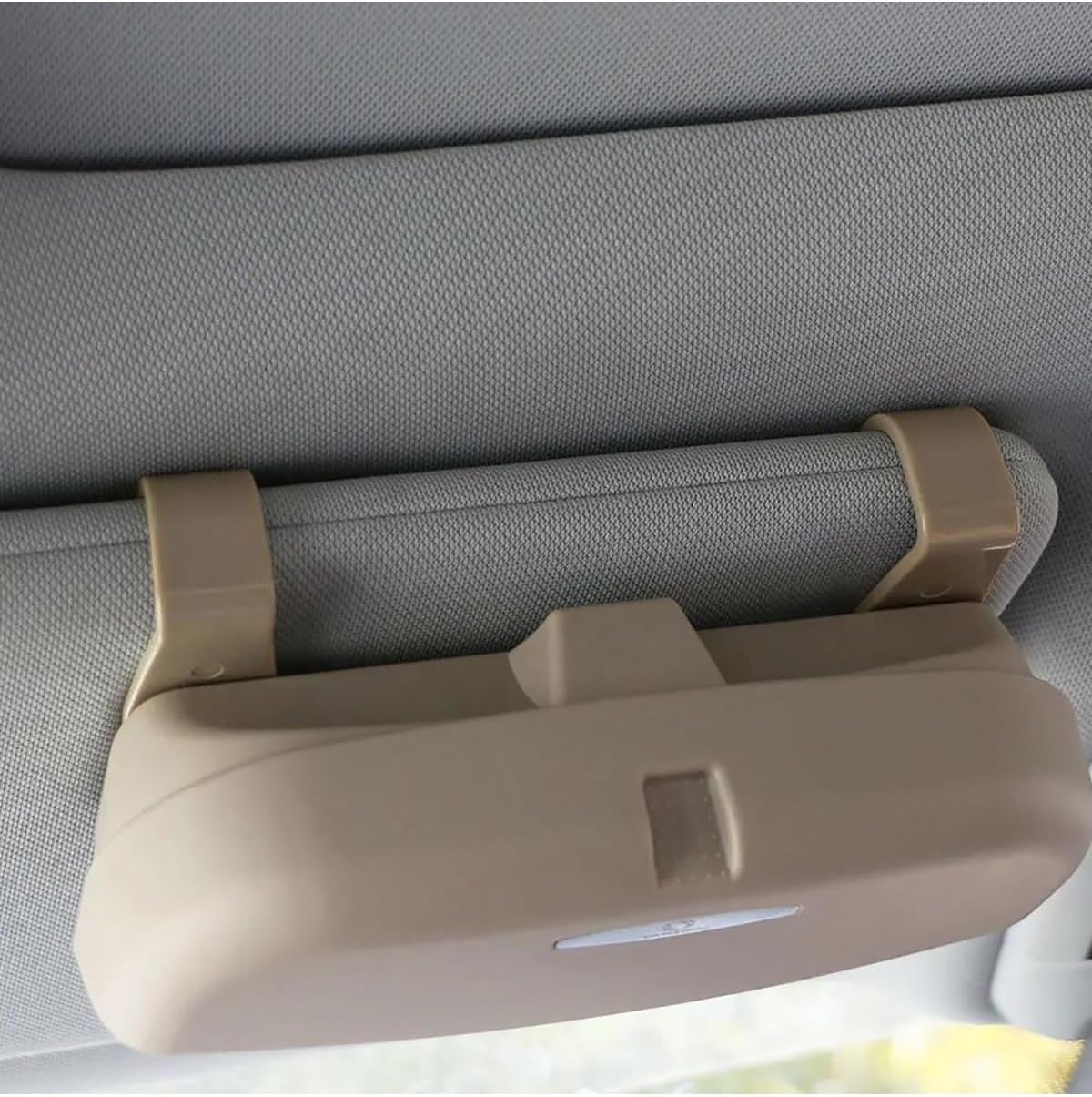 Sunglass Holder Car Eyeglasses Clip Ticket Card Clamp ABS Car Glasses Cases Car Sun Visor Sunglasses Holder Accessories Car Sunglasses Holder(Double Buckle Beige)