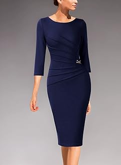 VfEmage Womens Sexy Elegant Deep V-Neck Party Cocktail Bodycon Dress