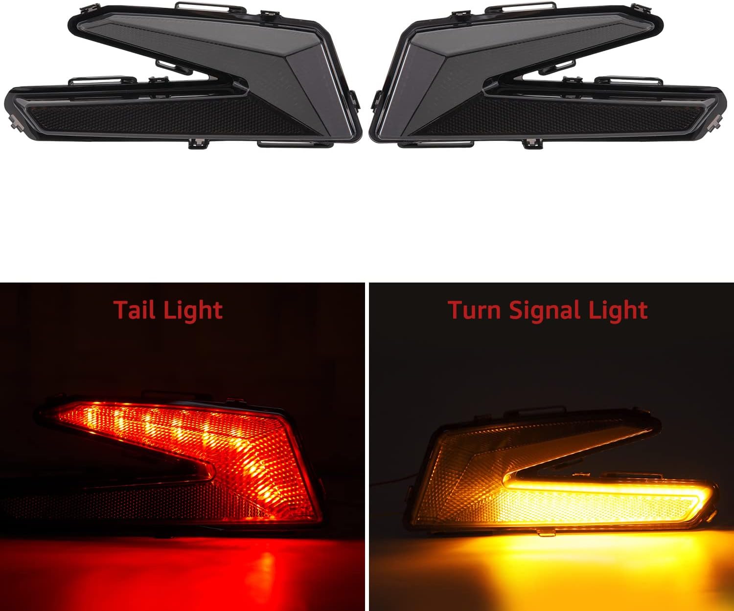 HAKA TOUGH Taillights for Can Am X3 LED with Yellow Turn Signal Light Assembly Kits,Rear Tail lights Tail Lamps for 2017-2025 Can-Am Maverick X3 Max Accessories,Replace OEM#710004744,Smoked,2pcs