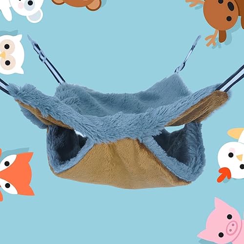 Miniatura 6 de Hamaca de jaula de hurón para rata, ropa de cama pequeña para mascotas, accesorios de juguete de doble capa para hámster, cobaya, rata, hurón,