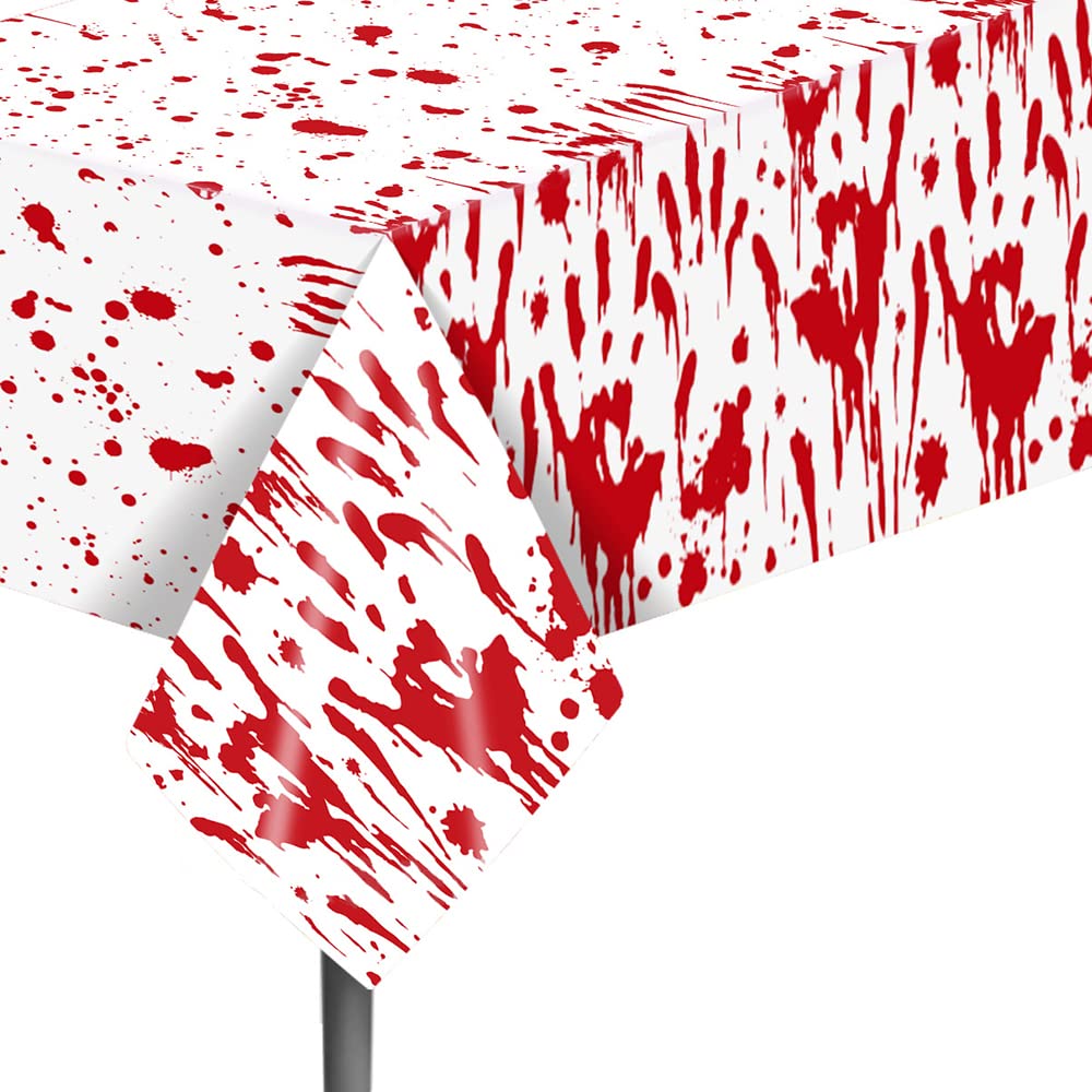 Halloween Tablecloth Rectangle Tablecloth for Halloween Party 87 x 51 inch Scary Bloody Hands Halloween Pattern Design Waterproof and Wrinkle Resistant Table Cloth for Halloween Party Supplies