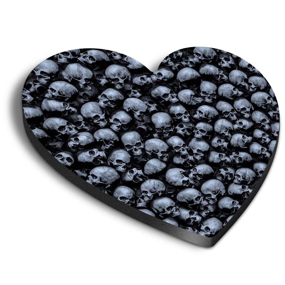 Destination Vinyl Ltd Multicolor 1 X Heart Mdf Magnets - Human Skulls Goth Emo Death 45373