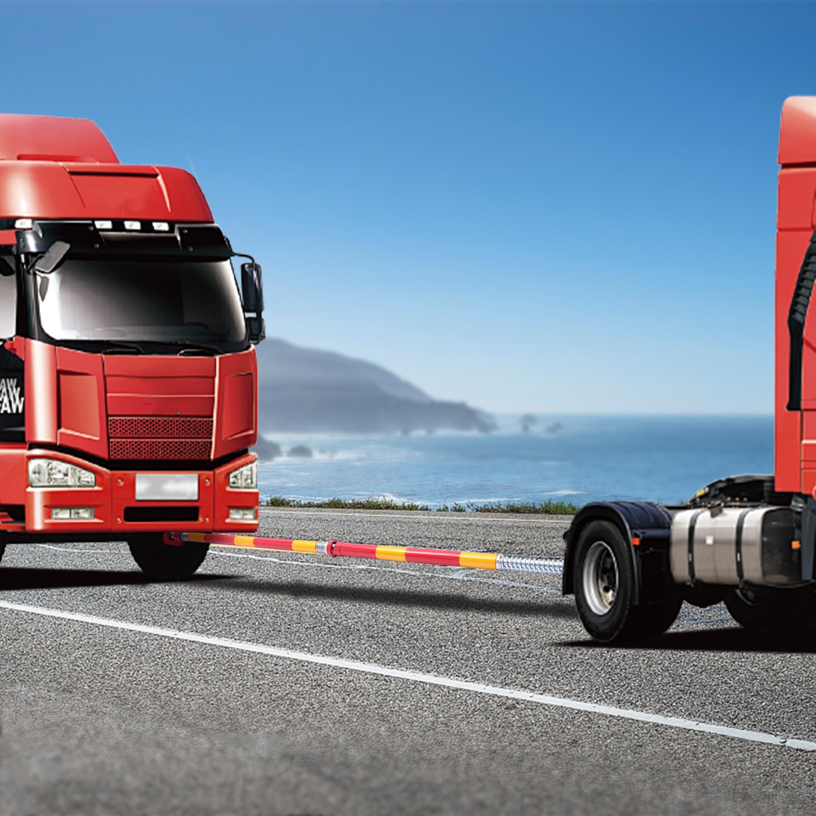 8T Abschleppstange für Autos, 8000 kg Anhängerstange, federgedämpfte Stange, Stabilisator, robuste Abschleppseil-Puffer, Abschleppstangen für Autos, Lieferwagen und LKW (8 Ton)