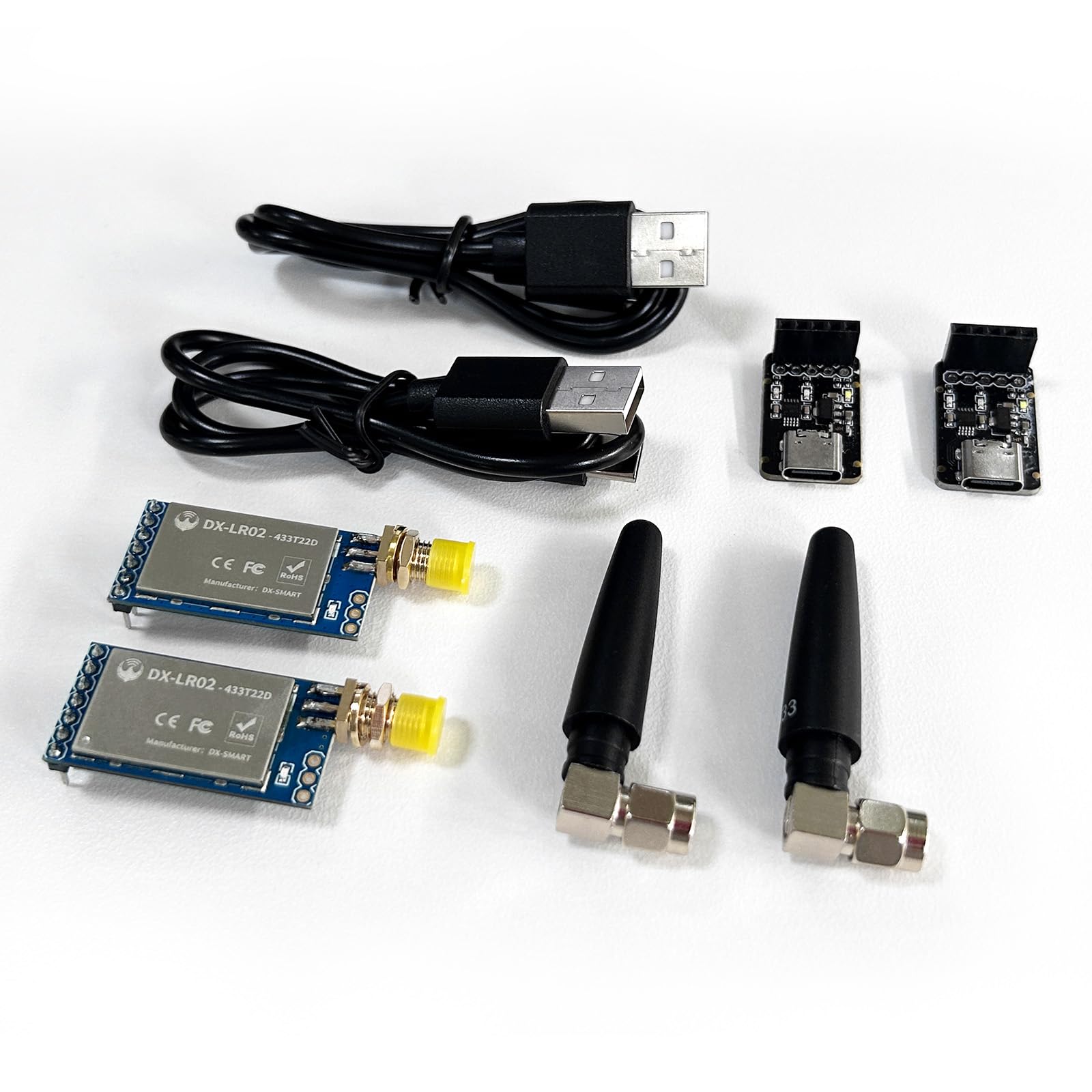 LR02 Development Kit 868/915MHz LoRa ASR6601 Long Range 5KM 22dBm Transceiver Wireless Module with Antenna SPI Interface for Arduino (LR02 868 915Mhz