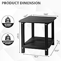Vista 3 de Sundale Outdoor Mesa auxiliar pequeña, para todo tipo de clima, pequeña Adirondack de polietileno de alta densidad resistente al agua de 2 niveles