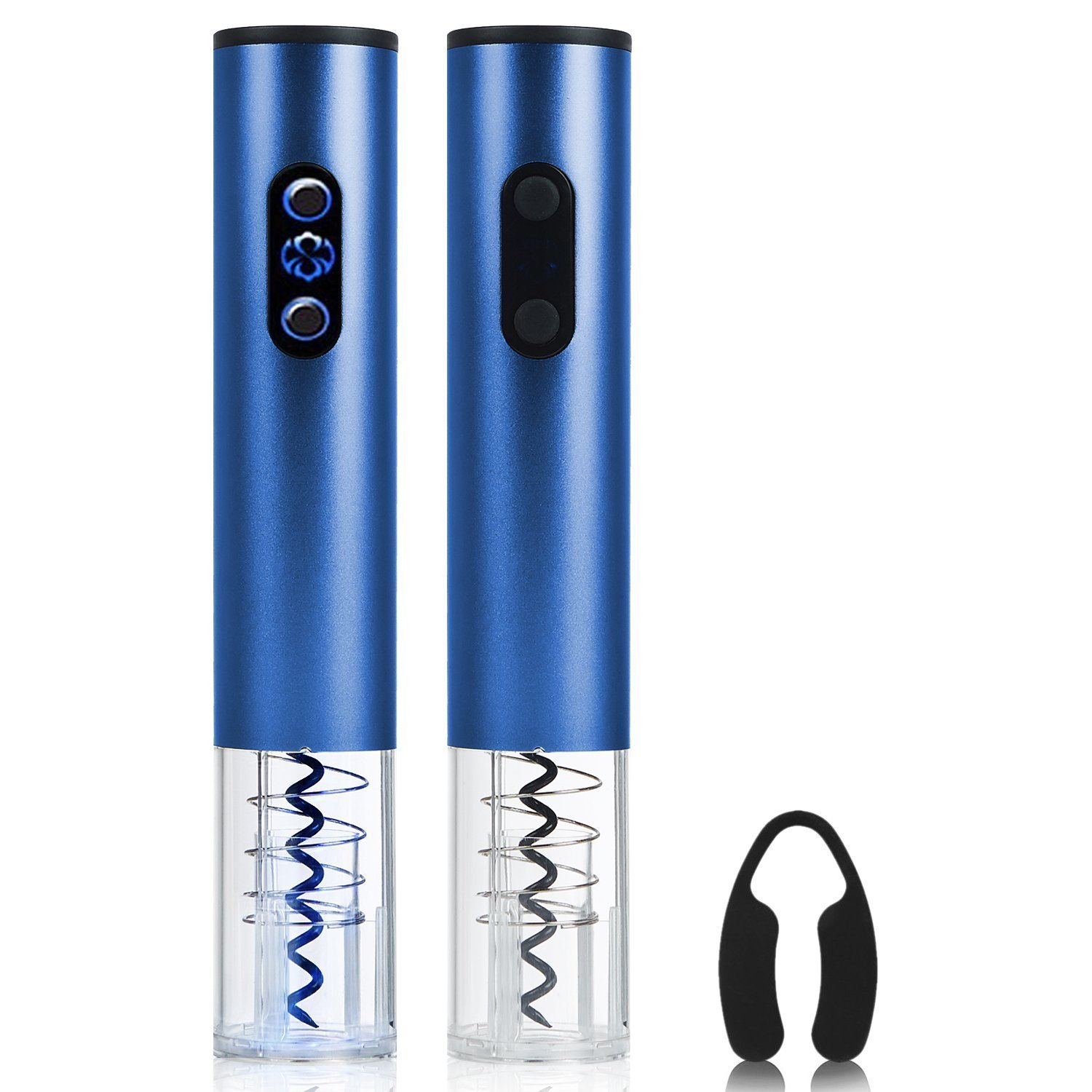 Electronic Wine Bottle Opener Wine Pump Automatic Wine Opener Set with Foil Cutter (No Batteries) (Blue)