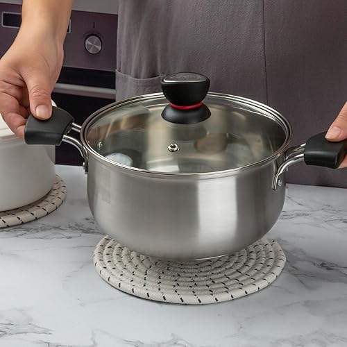 Miniatura 3 de Salvamanteles para platos calientes, ollas y sartenes, almohadillas calientes resistentes al calor, 5 piezas de 8 pulgadas, salvamanteles, soportes