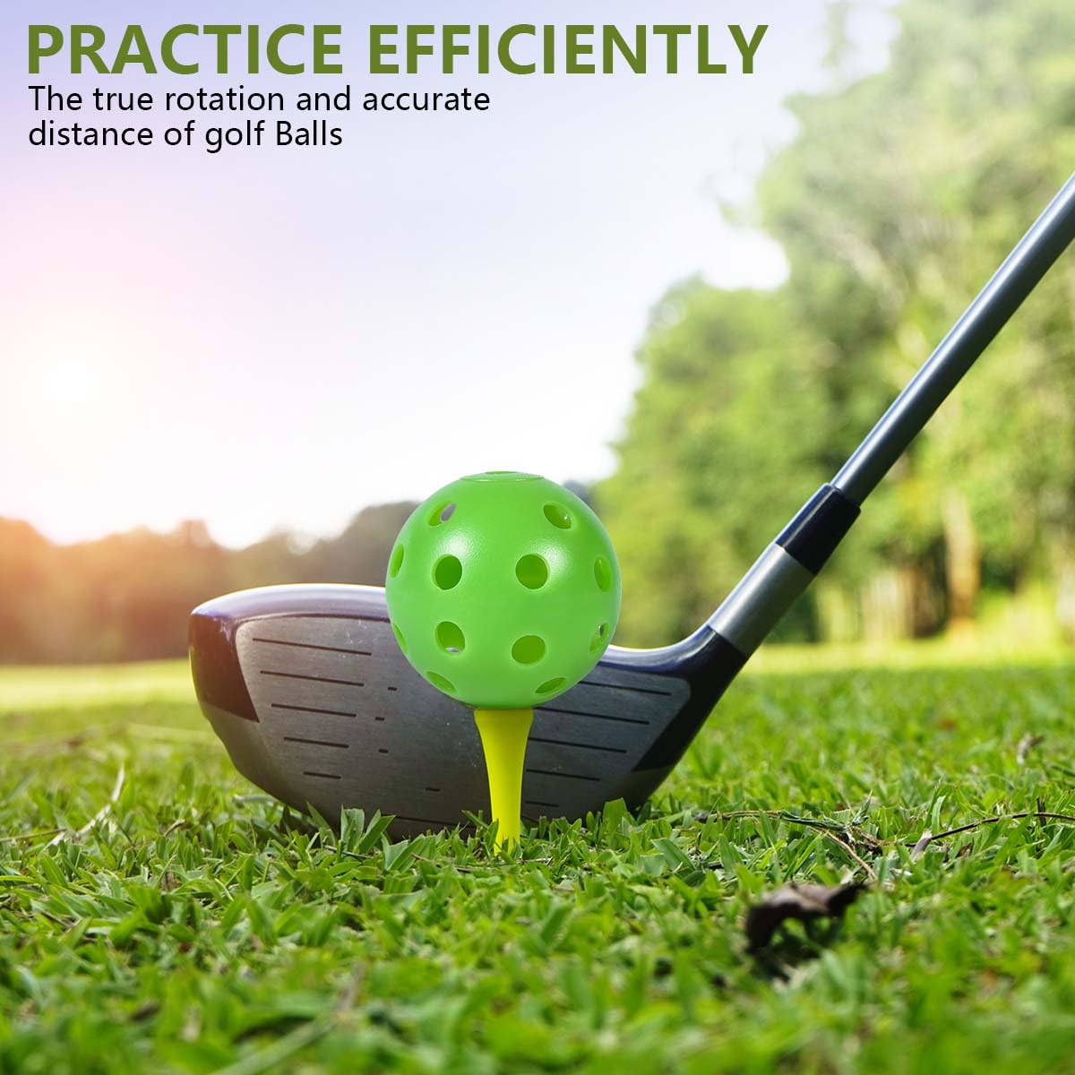 KISEER 90 Stück bunte Kunststoff-Übungs-Golfbälle, Luftstrom, hohl, Trainings-Golfbälle mit Nylon-Netz-Golfball-Taschen für Driving Range, Swing Praxis, Outdoor oder Zuhause