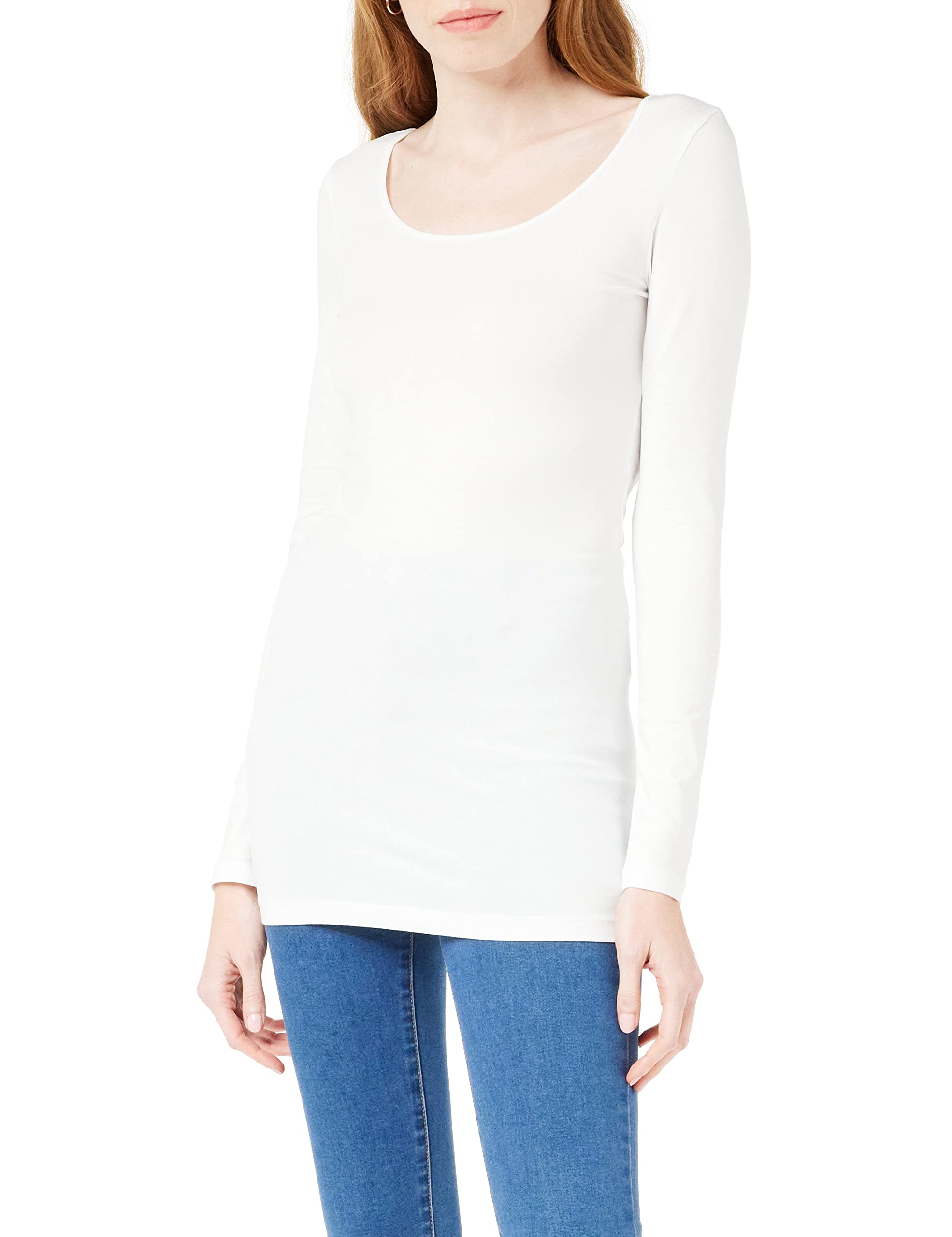 VERO MODAWomens Long Sleeve U Neck T-Shirt