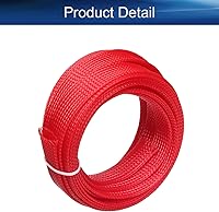 Vista 50 de Bettomshin 1Pc 16.4Ft(5m) Cable Management Sleeve, 5/16"(8mm) Width PET Red Cord Protector, Wire Loom Tube Insulated Split Sleeving for USB Cable
