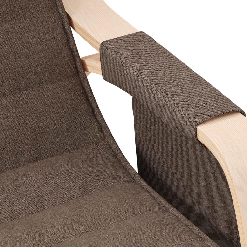 vidaXL Chaise à Bascule Marron foncé Tissu, Chaise, siège de Salon, Bascule, Chaise de Salon, Chaise de Relaxation, Chaise de Relaxation