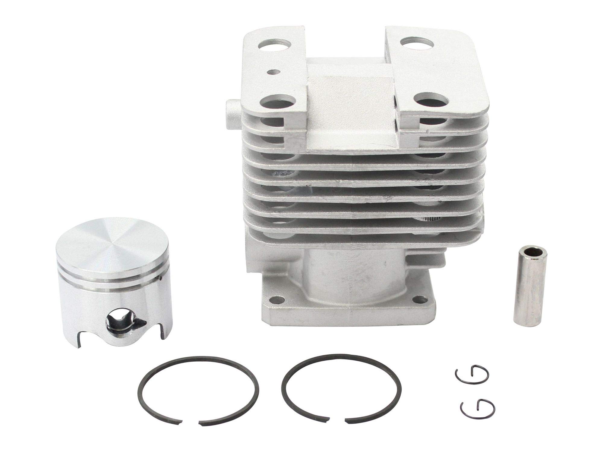 Zylinder Kolben Set kompatibel mit Stihl FS 200 / FS 202 / FS 350 - Ø38 mm - ersetzt 41340201212 - SECURA Ersatzteil für Motorsense & Freischneider - inkl. Ringe & Sicherungen
