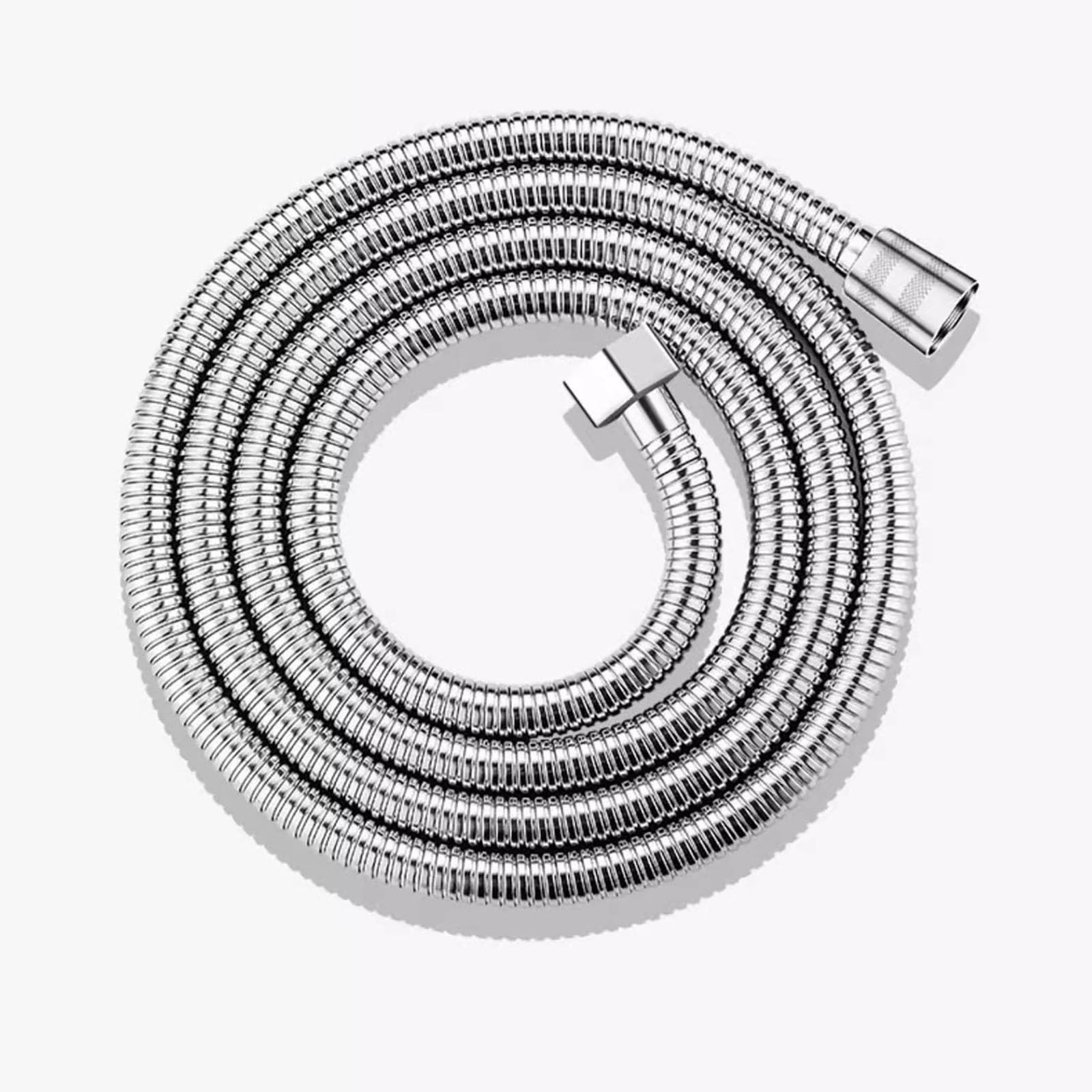 Emapoy 60 Inch Shower Hose, Stainless Steel Handheld Shower Head, Hose With Brass Insert And Nut - Durable And Flexible (Sliver)