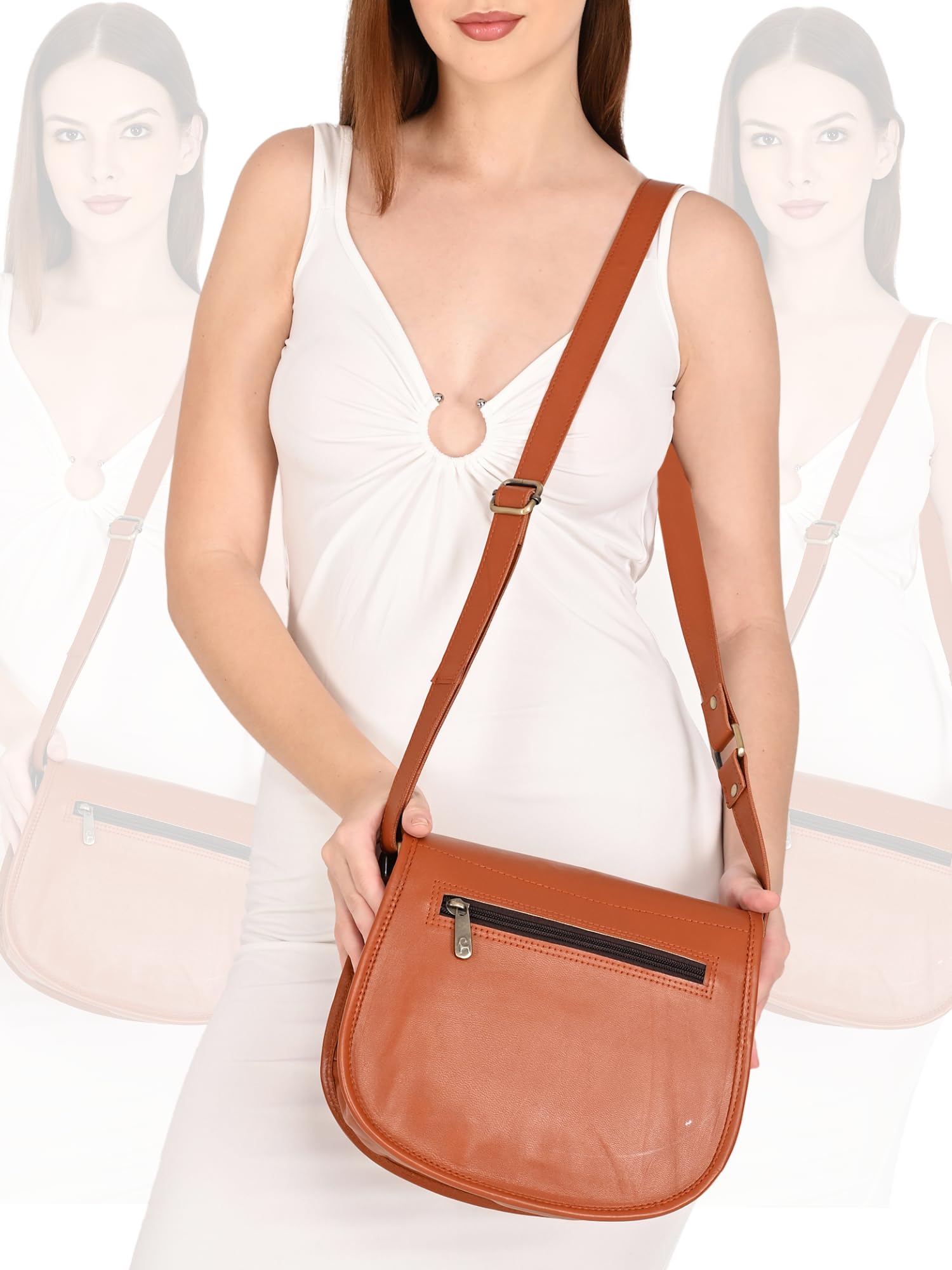 URBAN LEATHER Bolso Bandolera Vintage De Cuero Para Mujer, Bolso De Viaje Marrón Estilo Sillín Hecho A Mano