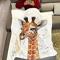 Vista 2 de HommomH Manta polar Animal 10 (jirafa acuarela, 40 x 50 pulgadas)