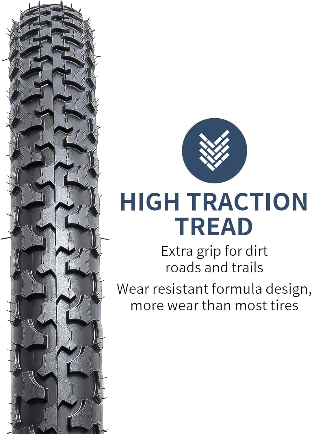 YUNSCM 2-PCS 24" Mountain Bike Tires 24x1.75/47-507 and 24" Heavy Duty Bike Tubes AV32mm Schrader Valve Compatible with Mountain Bike 24 x 1.75 24X1.75 Bike Bicycle Tires and Tubes (Y-682)