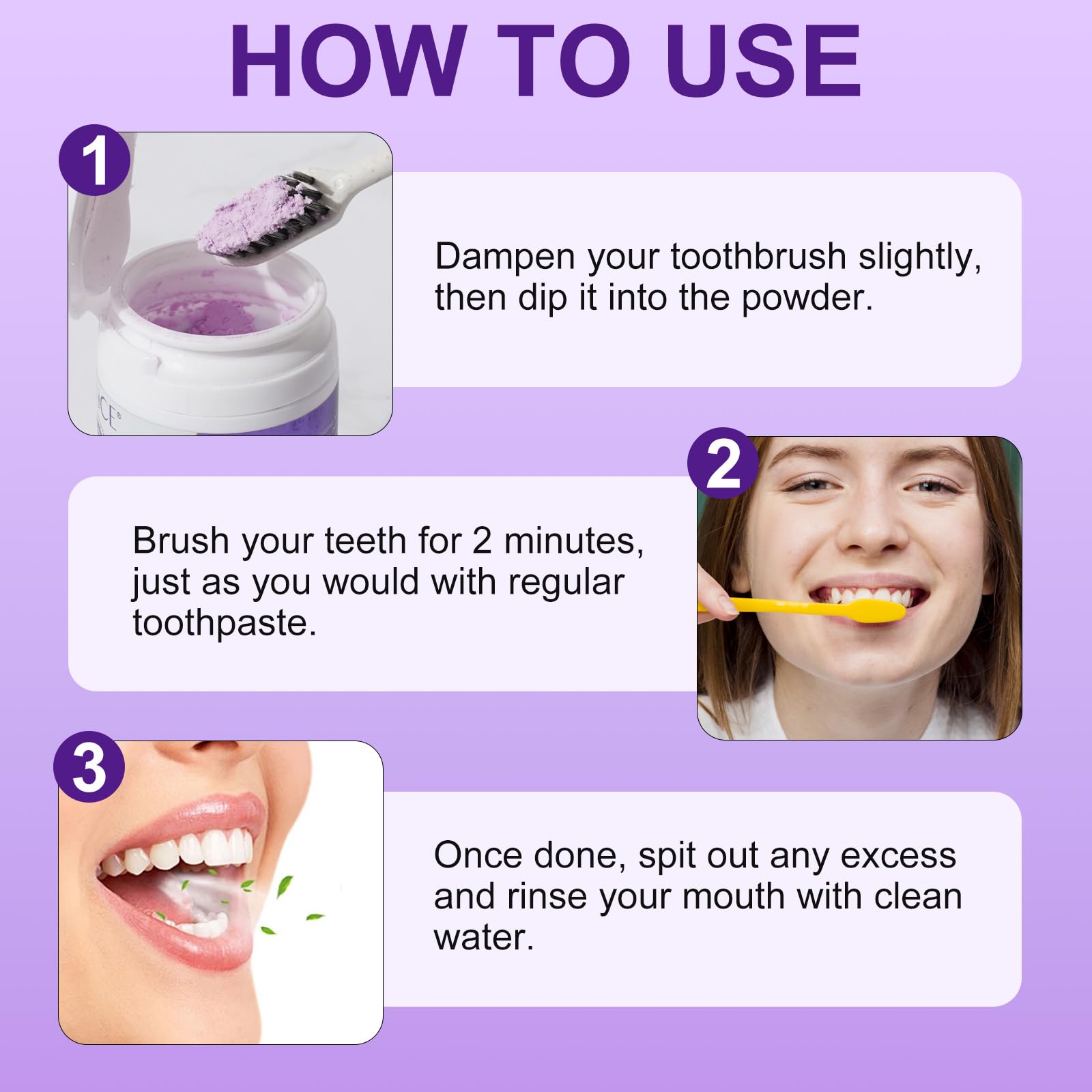 Polvere Sbiancante per Denti, Polvere minerale per il restauro dei denti, Sicura per lo Smalto & Senza Sensibilità,Smacchiatore Sicuro Per Gengive E Smalto Denti Naturalmente