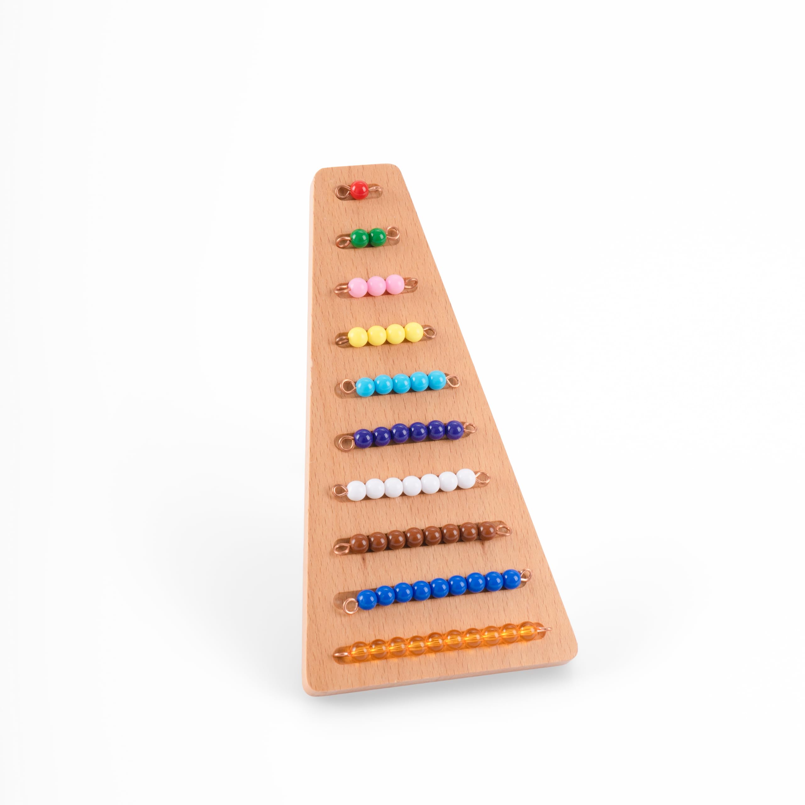 Montessori materiały matematyczne – drewniana zabawka edukacyjna do liczb i liczb, przedszkola i szkoły podstawowej, domowa i sala lekcyjna od 3 lat (Montessori kolorowe schody z pereł 1-9)
