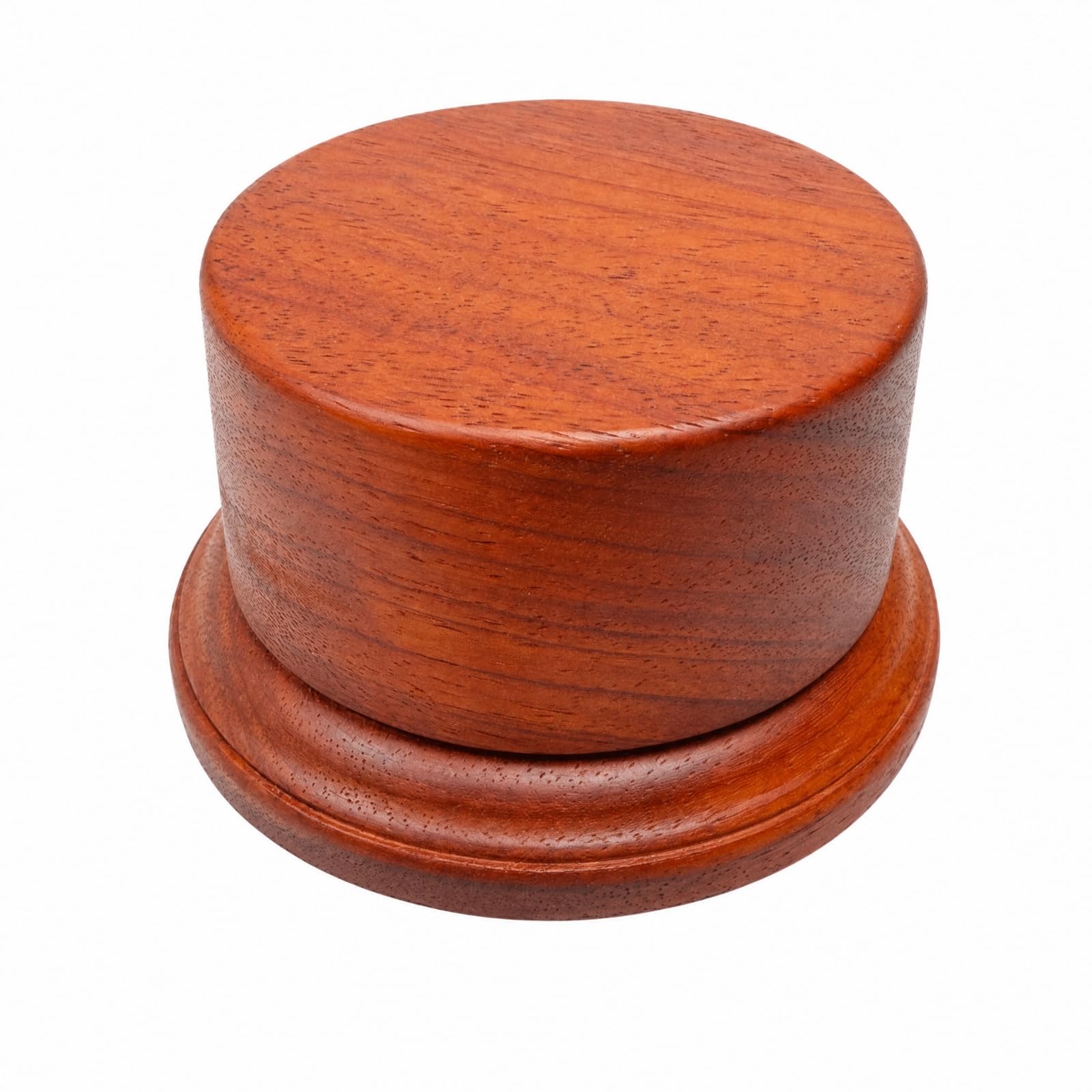 TISHITA Supporto in Legno con Alzata Rotonda E Base Spessa per Porcellane E Cimeli con Naturale Adatta a Tavoli da Tè E Ripiani , 14cmx7cm