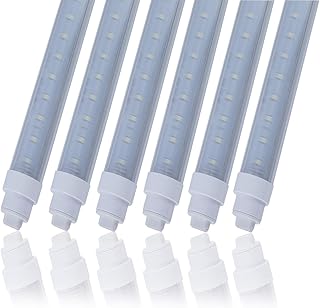 6 pack T10 7FT 60W Led Tube Light shop light Double Sided 360Â° Rotatable R17D Base Ballast Bypass 7 Foot Advertisement Sign Lighting 6000k Cool White Striped Cover 100-277V (7ft 60w, 6 pack)