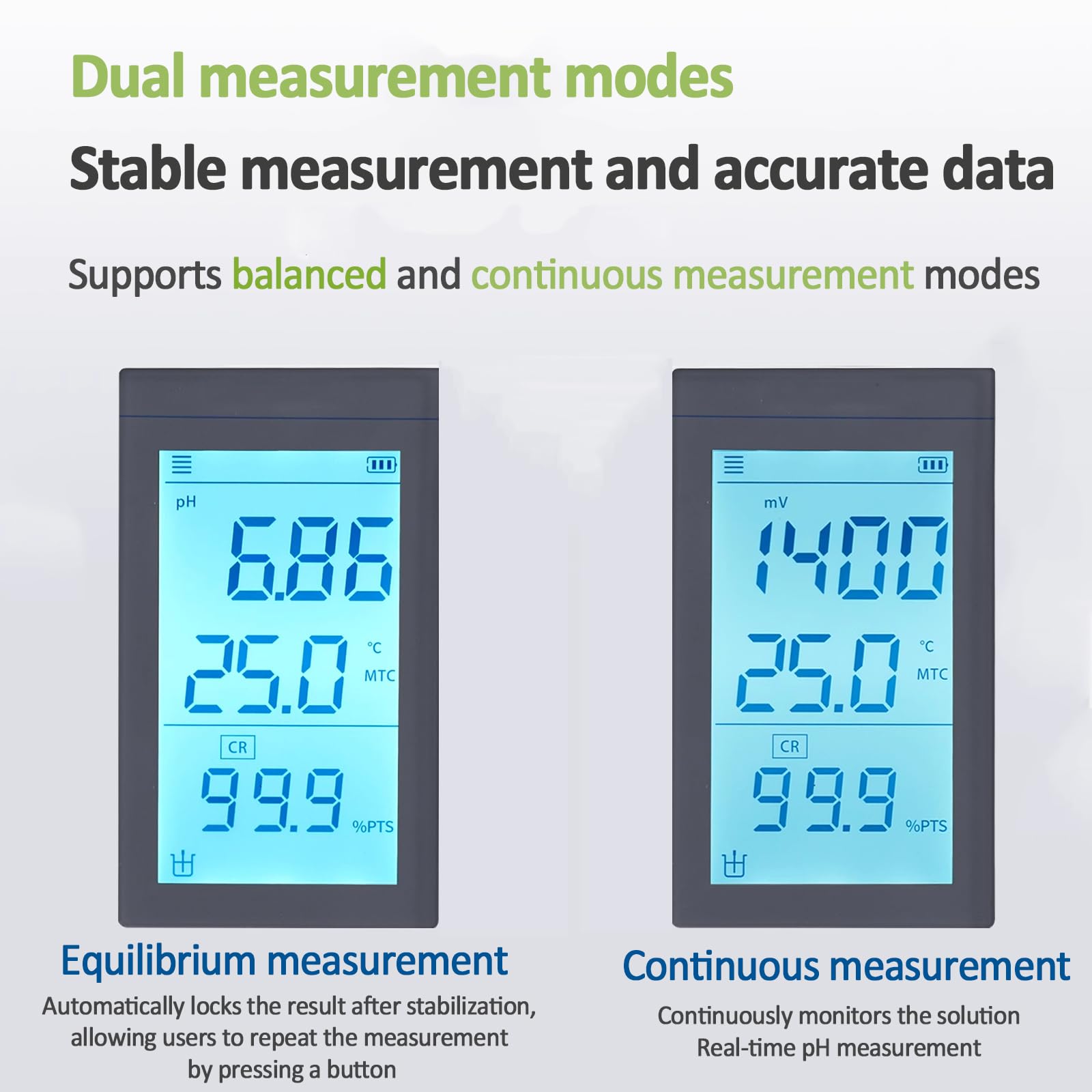 Medidor De Acidez LCD Portátil, Comprobador Inteligente De PH Y Calidad del Agua, con 1000 Memorias, Calibración Multipunto Y Compensación De Temperatura para Análisis del Agua