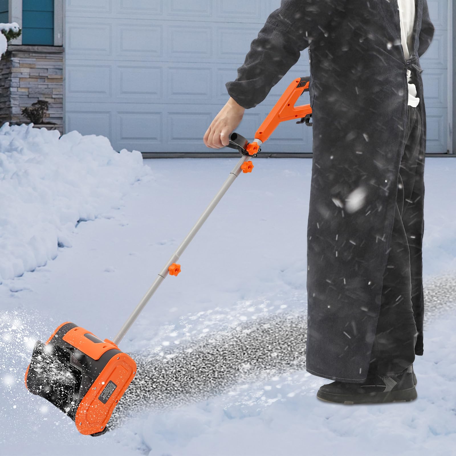 Spazzaneve elettrico 1800 W, legato con cavo, leggero, lancianeve ad alte prestazioni con 3500 giri/min, 32 cm di larghezza e 15 cm, pala da neve per vialetto e marciapiedi – compatto, facile da usare