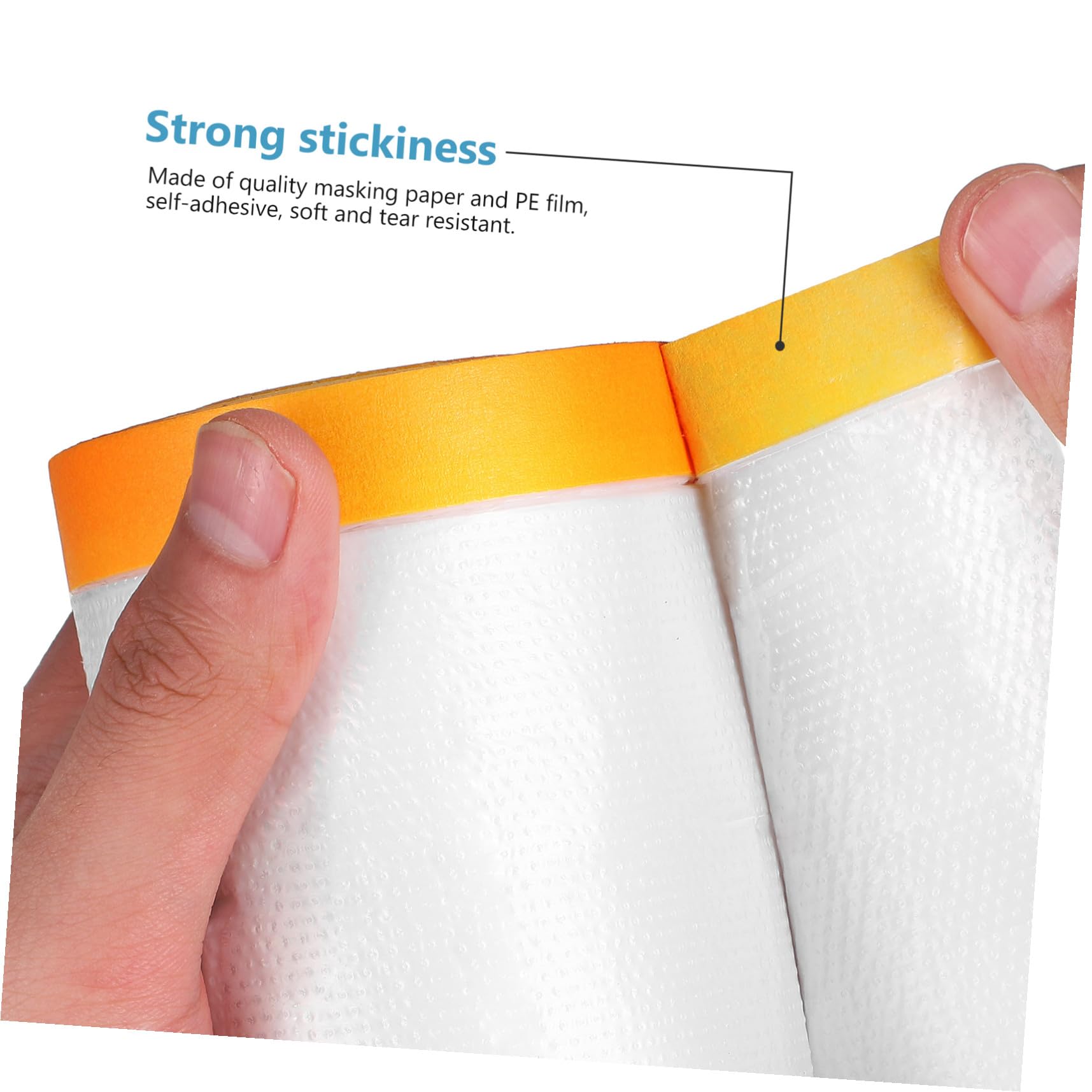 6 Rollen Selbstklebendes Abdeckfolienband aus Maskierpapier und Pe Folie Leicht Entfernbar für Heimrestaurierung und Schutz von Autolack und Wandbildern