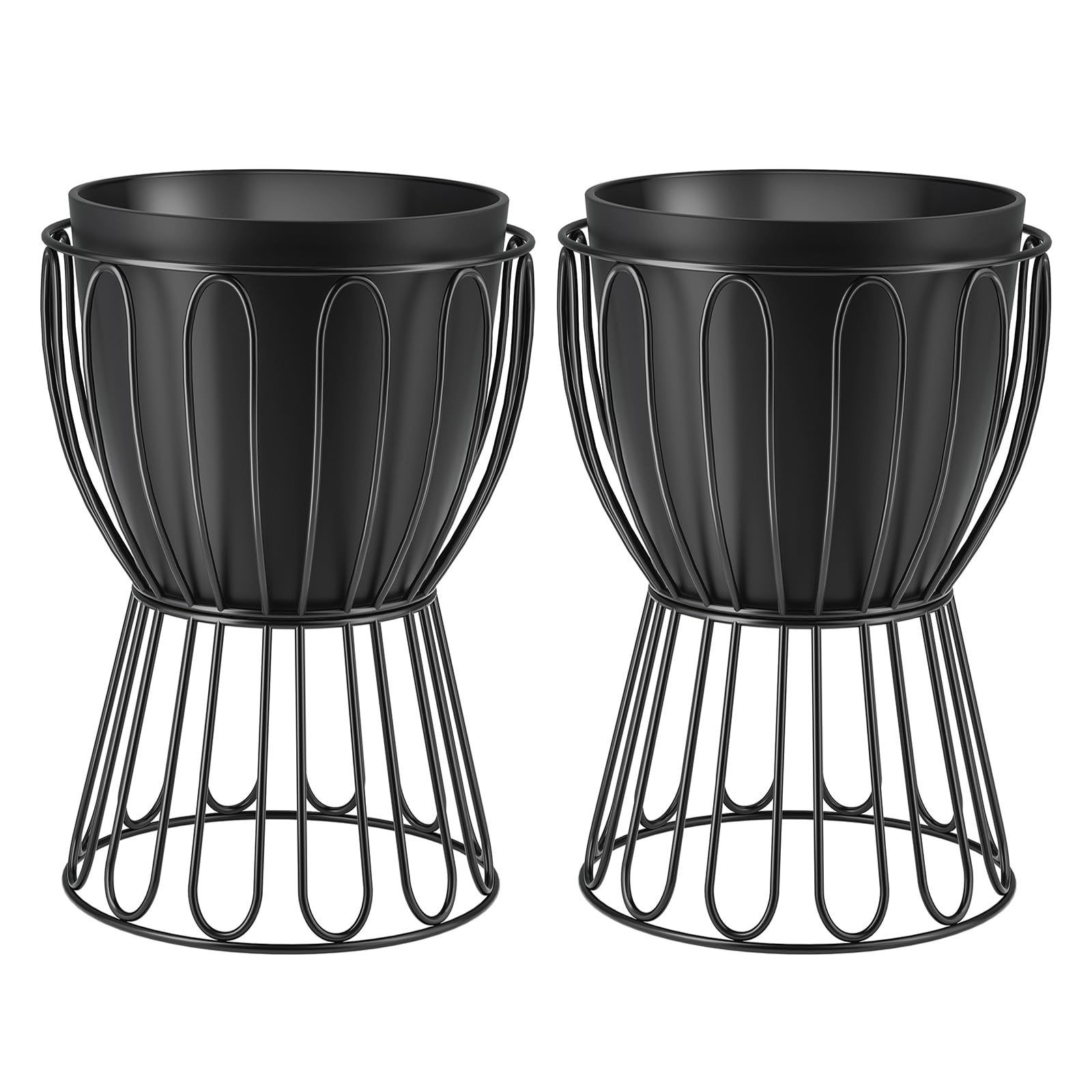 MSTFLOR Metal Plant Stand with Pot 12" Decorative Metal Plant Holder