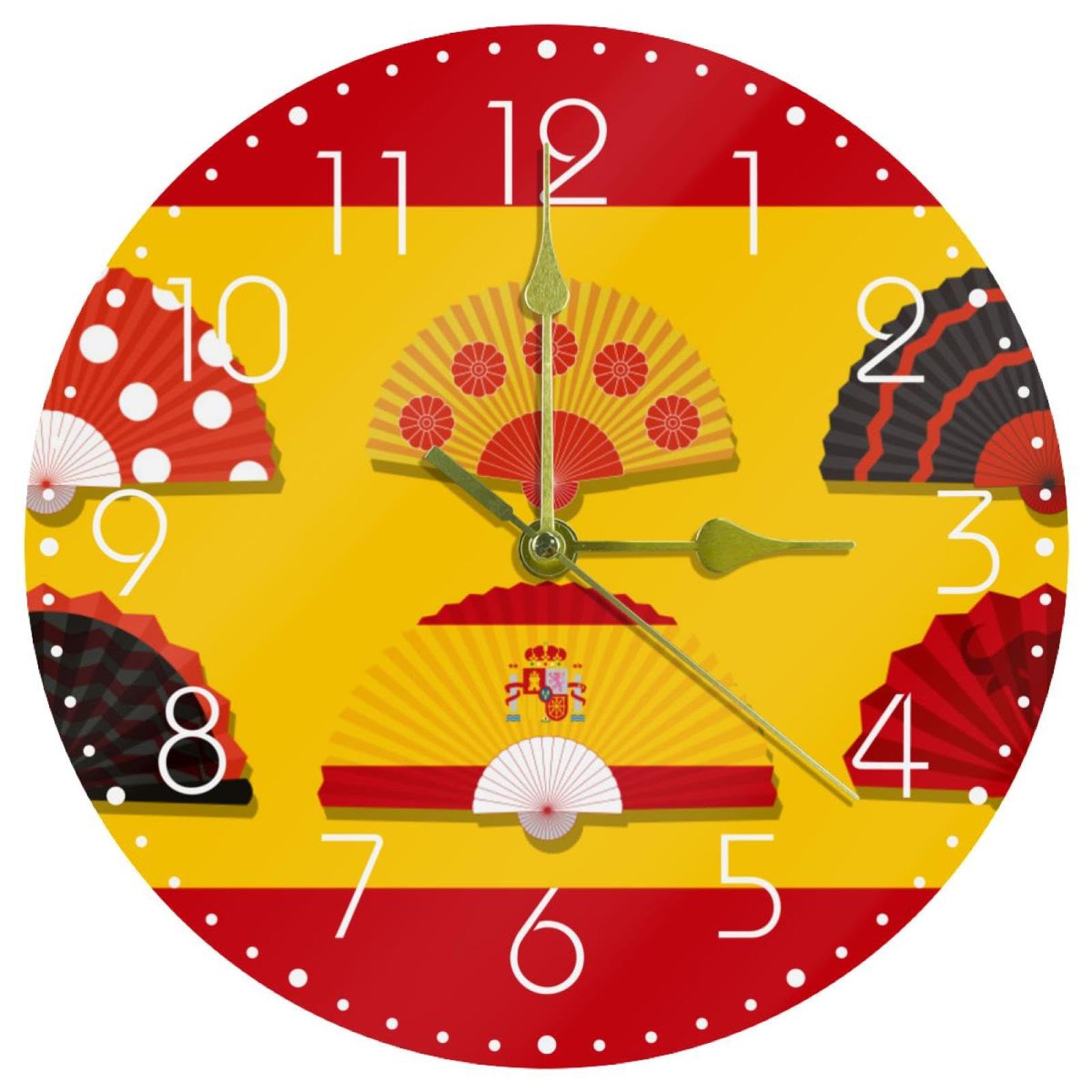 Horloge murale ronde silencieuse 25 cm noire pour cuisine et bureau