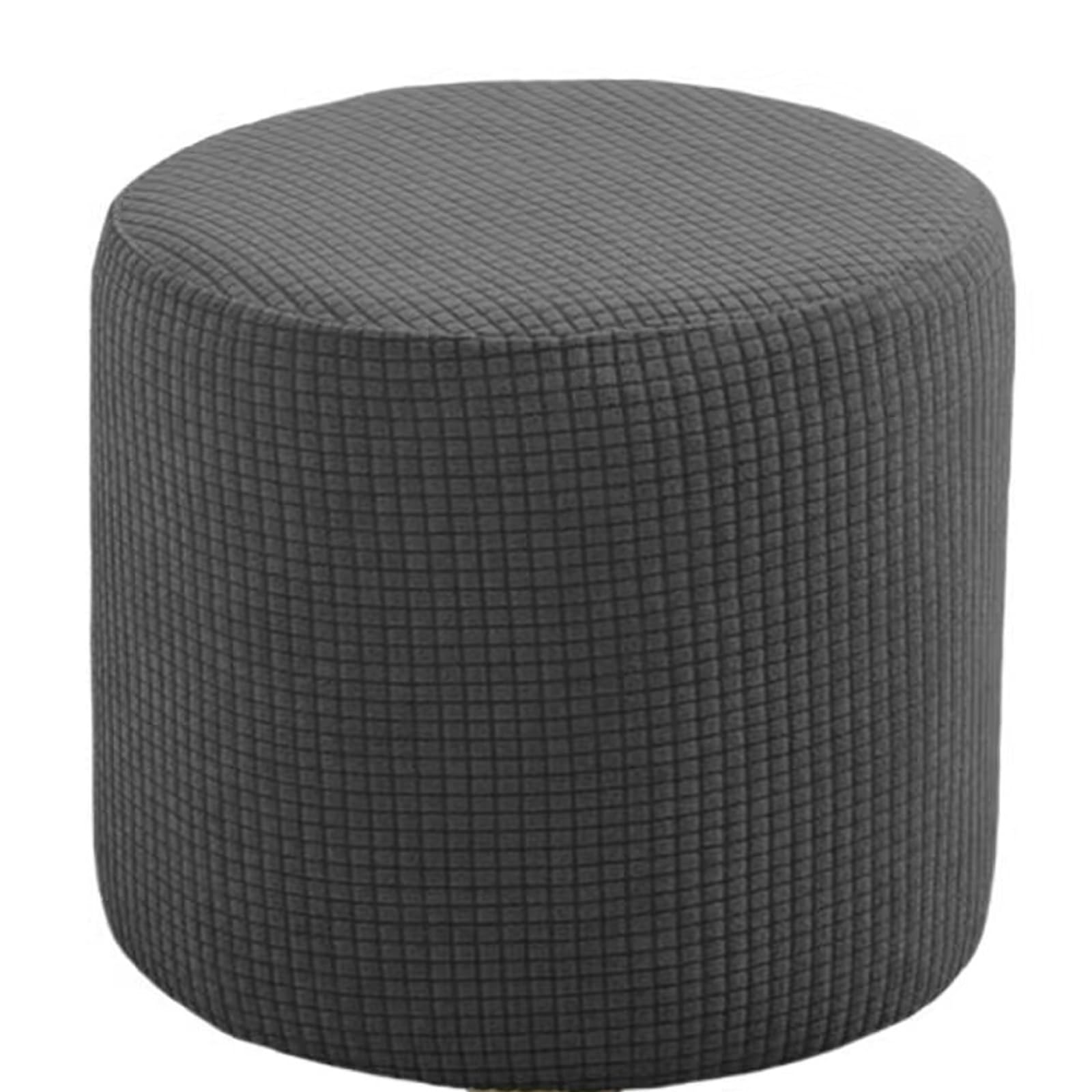 uyeoco Foot Stool Covers, Ottoman Cover Round, Pouffe Cover Round, Stretch Fabric Footstool Slipcover, Machine Washable(F3,45x45cm)