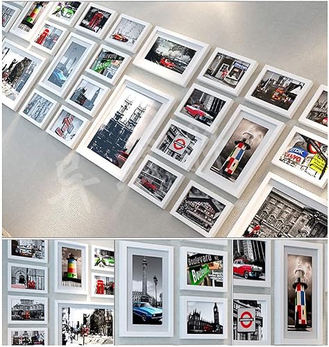 Miniatura 4 de SHABOZ Juego de 26 marcos de fotos con múltiples cuadros para marcos de fotos con varios paquetes, 3 colores