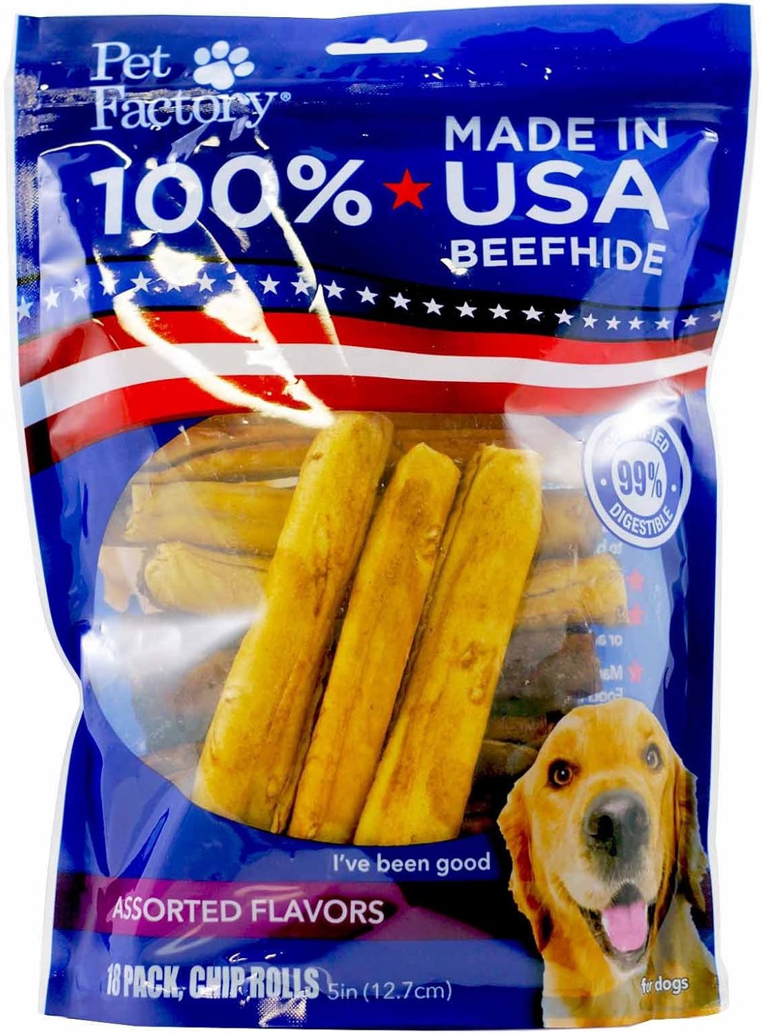 Pet Factory Combo Wraps Porkhide 5" Twist Sticks Dog Chew Treats w/Real Duck Meat Wrap - 18 Count/1 Pack