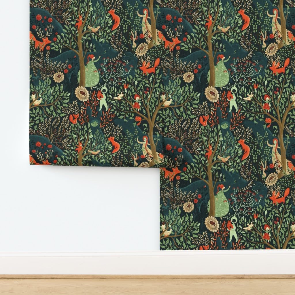Removable Wallpaper Swatch - Whimsical Wonderland Whimsical Custom Pre-Pasted Wallpaper by Spoonflower