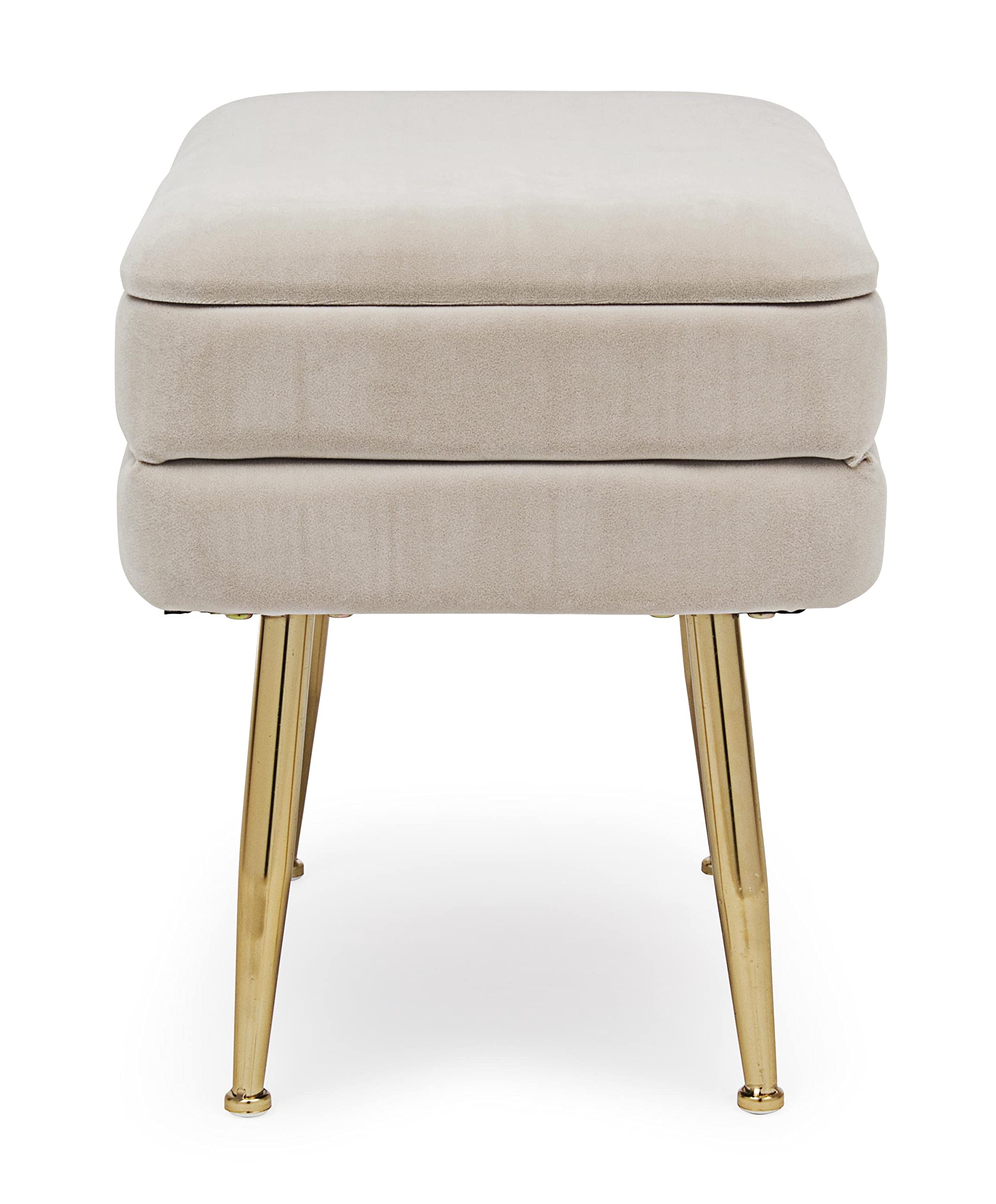 Fashion Commerce - Banco contenedor Pavlina, Beige, 50 x 35 x 42 cm