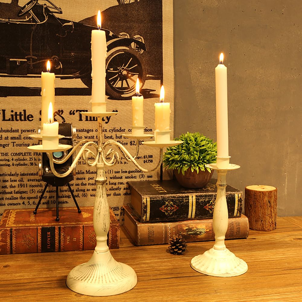 Kandelaar set van 3, metalen decoratieve vintage