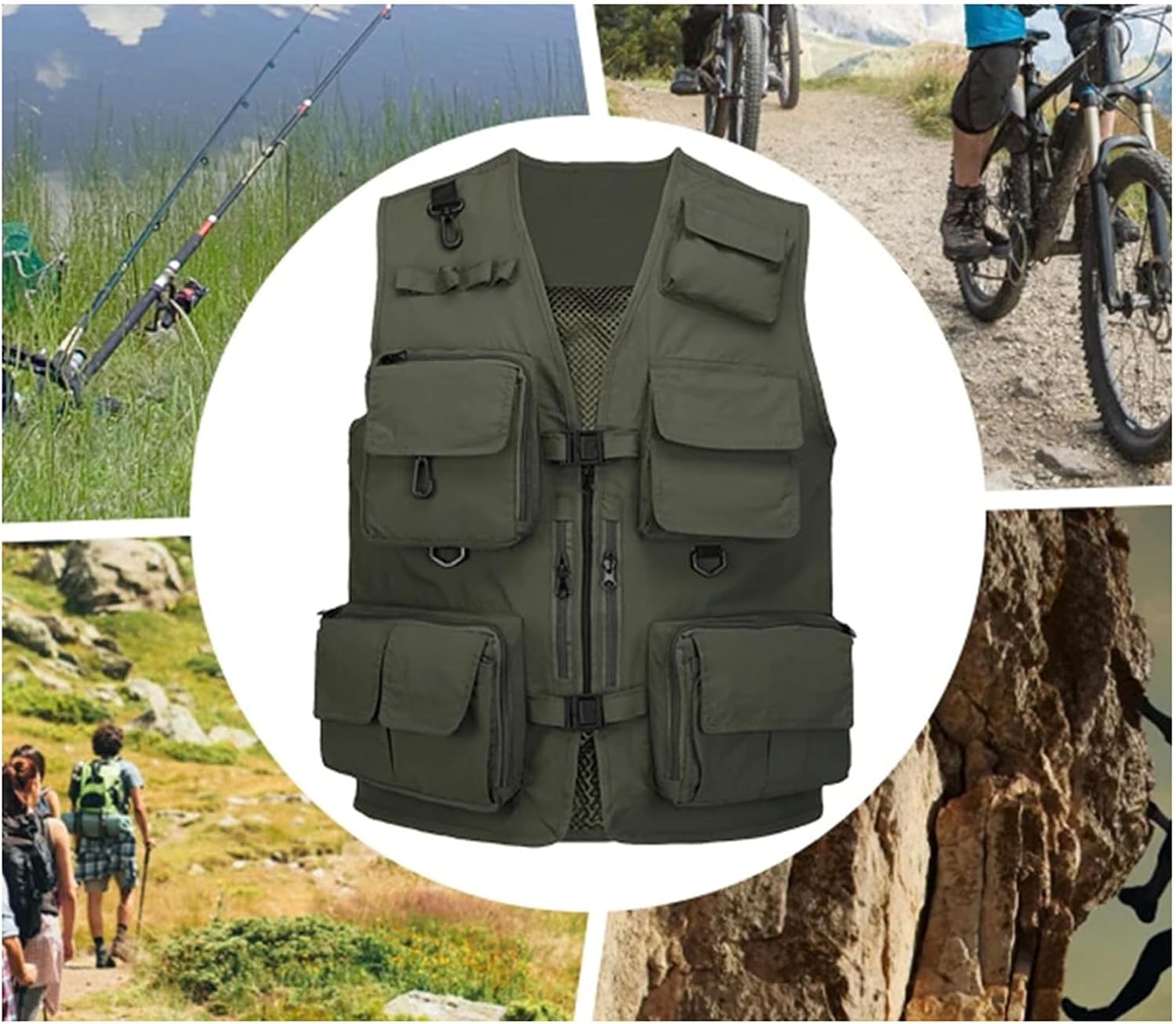 Men's Outdoor Fishing Clothing Photography Vest Summer Multi Pockets Mesh Jackets Quick Dry Waistcoat
