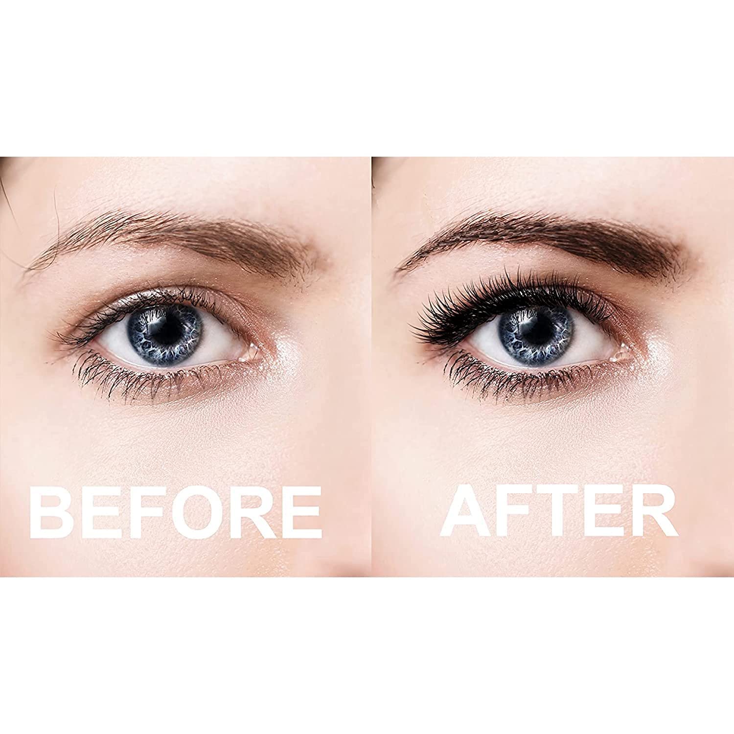 Lash Eyebrow Extensions Kit with 2 Trays of Mink False Eyebrows in Brown and Dark Brown, Eyebrow Glue Clear & Extension Tweezers, Comes on Mixed Length 5-8 mm (Black Tweezer)