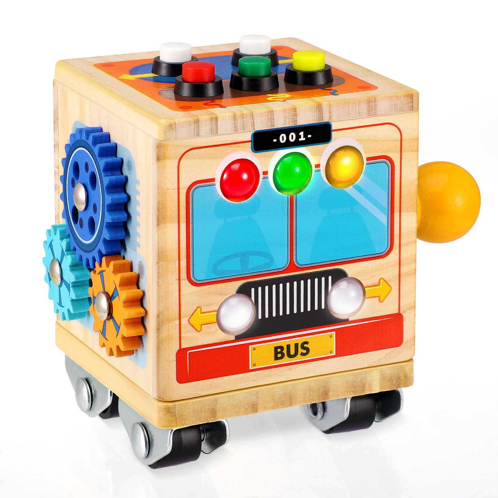 Ovshnrr Planche Activité Montessori Busy Board Bois - Jouet Sensoriel Motricité Fine 1-3 Ans