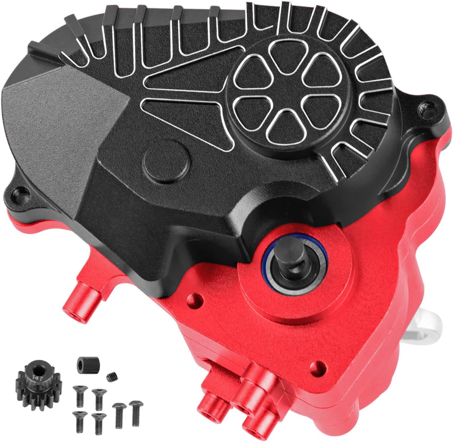 Aluminum Gearbox Complete Transmission Case w/Gear Upgrades Part for 1/10 SCX10-AXI03004 Capra 1.9 UTB RC Crawler Car,Colorful-(Purple-Blue)