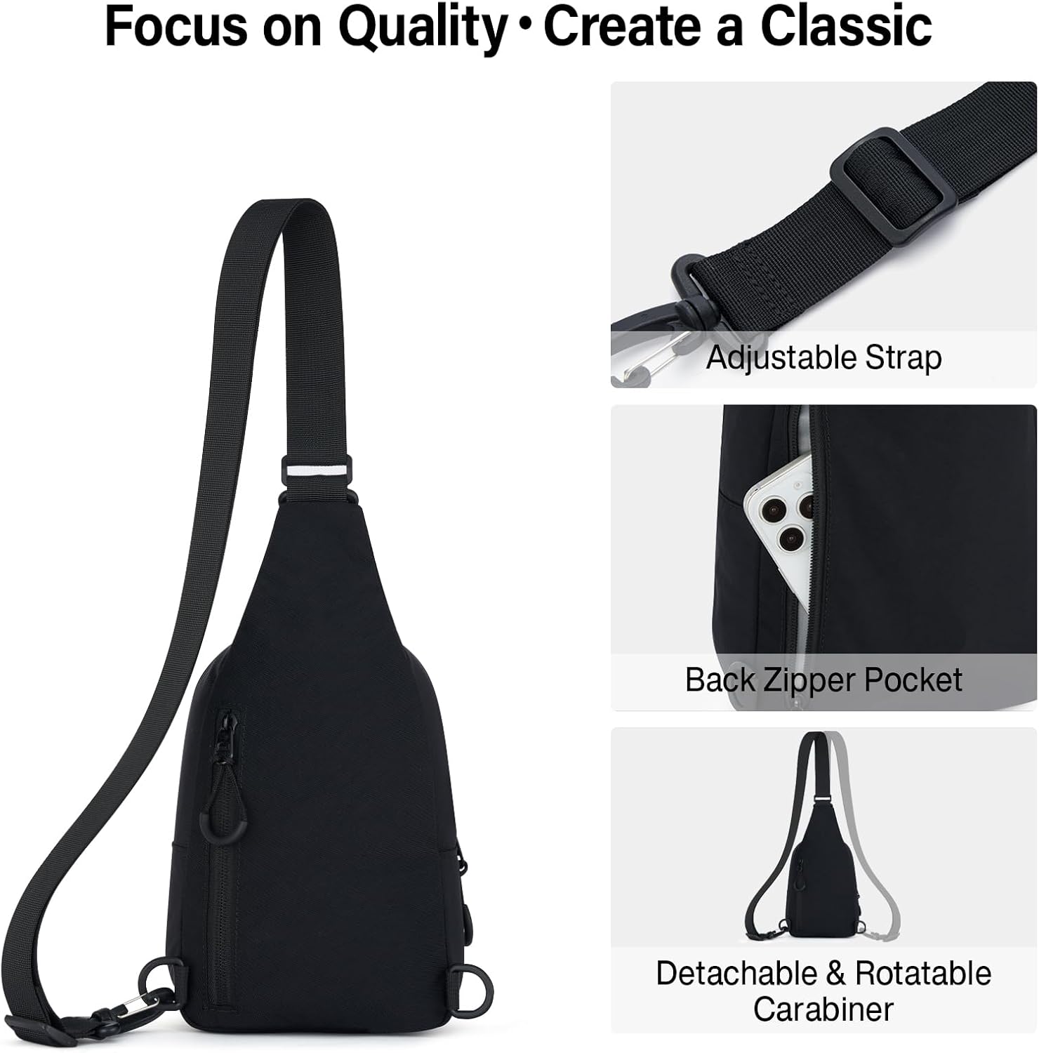 Hanke Crossbody Sling Bag for Women Men, Small & Large Casual Cross Body Sling Bags, Chest Bag for Outdoor Hiking Travel - Image 7