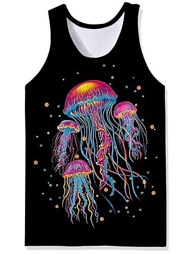 Mens Cotton Tank Tops Funny Graphic Beach Summer Sleeveless Muscle