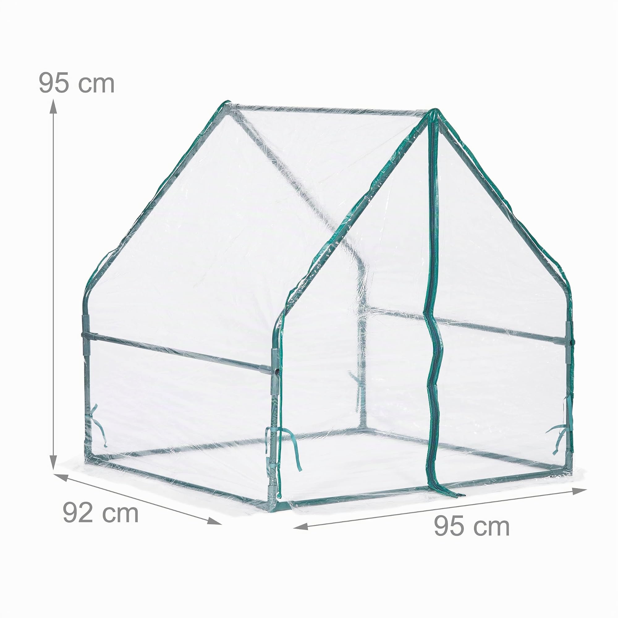 Relaxdays Serra da Orto, HLP: 95x95x92 cm, Porta a Cerniera, Casetta per Coltivare Piante in PVC, Giardino, Trasparente