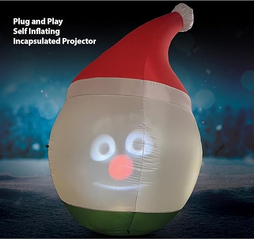 Miniatura 4 de Muñeco de nieve inflable animado de Mr. Chill Talking con pantalla HD integrada de 56 pulgadas y proyector integrado + altavoz incluye 30 minutos de