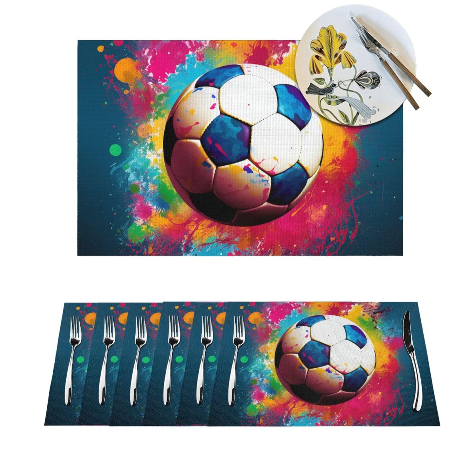 Sets de table en PVC tissé colorés et lavables pour table à manger
